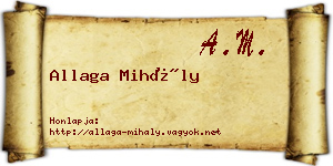 Allaga Mihály névjegykártya