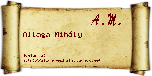 Allaga Mihály névjegykártya
