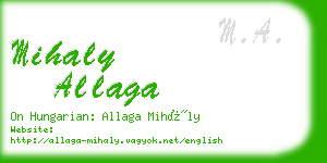 mihaly allaga business card